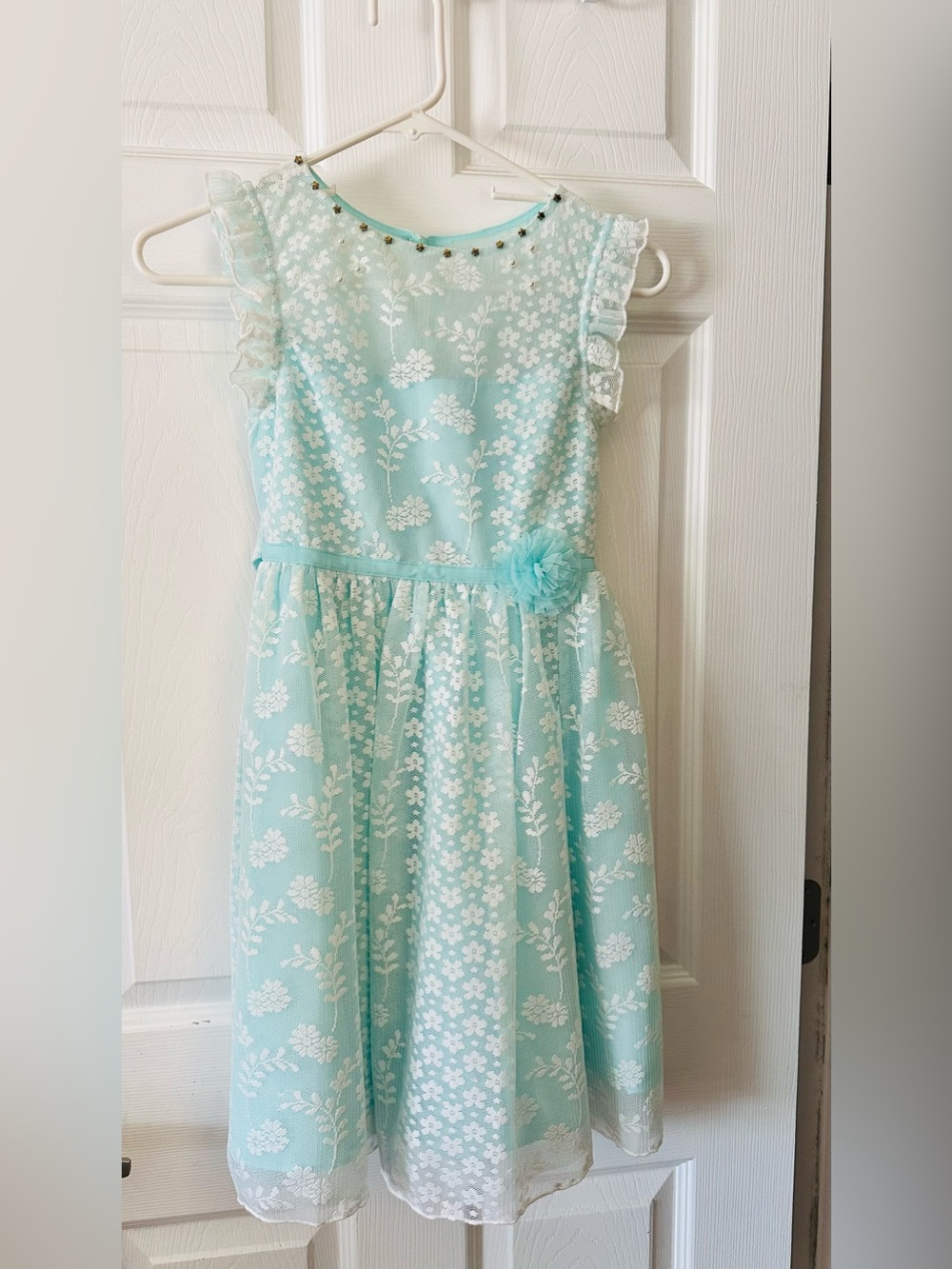 Jona Michelle Aqua Lace Party Dress